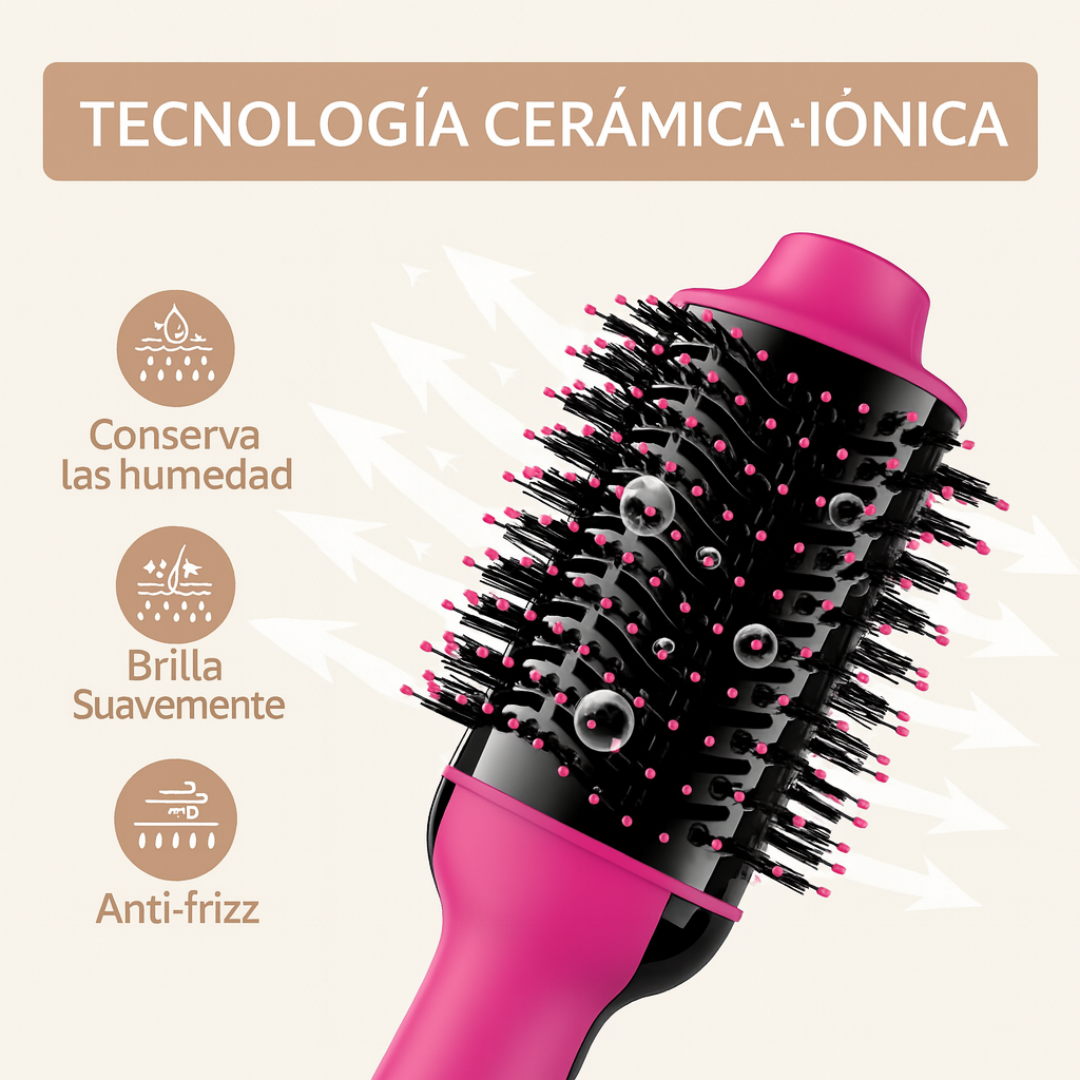 Cepillo Alisador Pro 3 en 1 + Crema para peinar Antifrizz Gratis🎁🥥💘