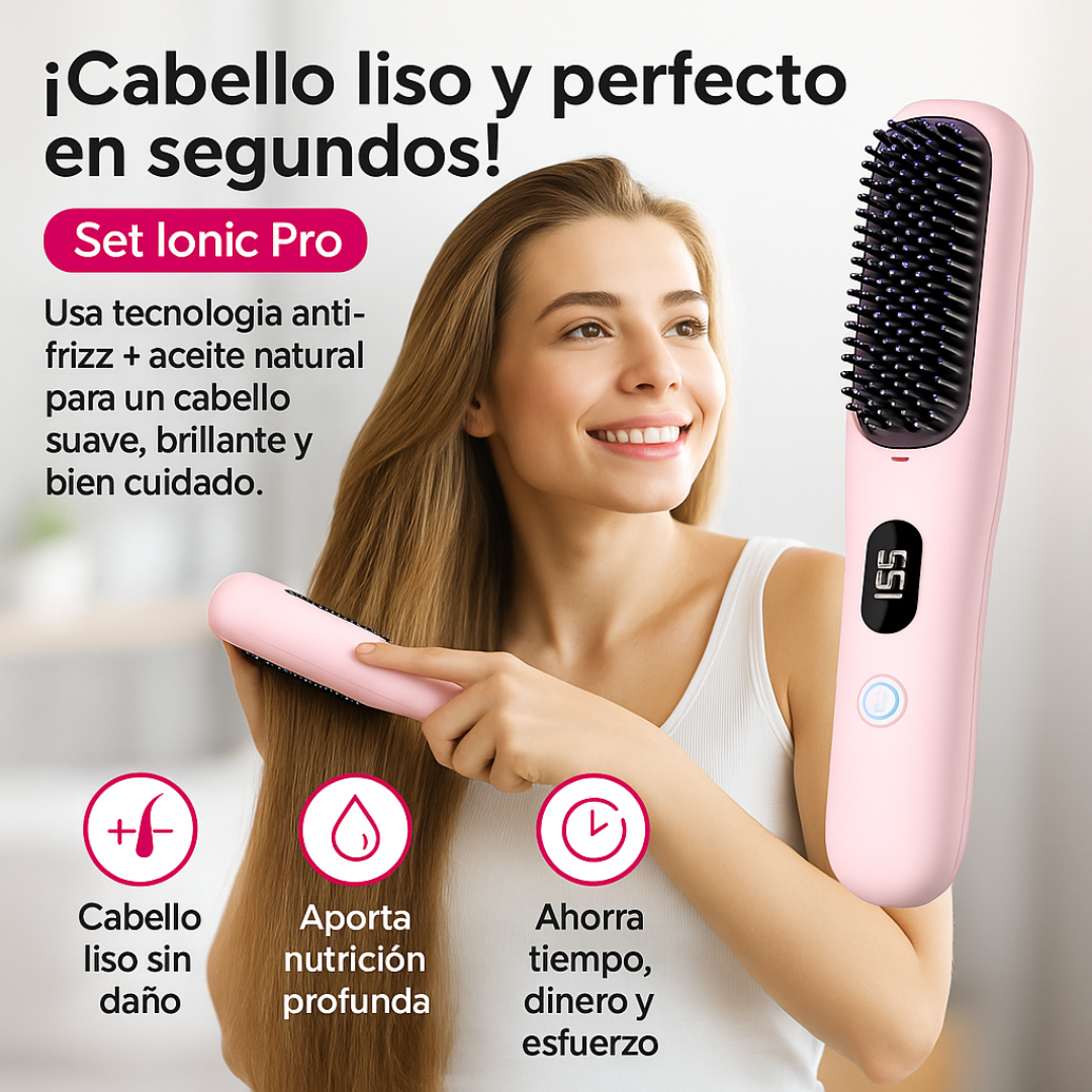 Peine Alisador Portátil Ionic Pro + Aceite de coco Gratis🥥🎁💘